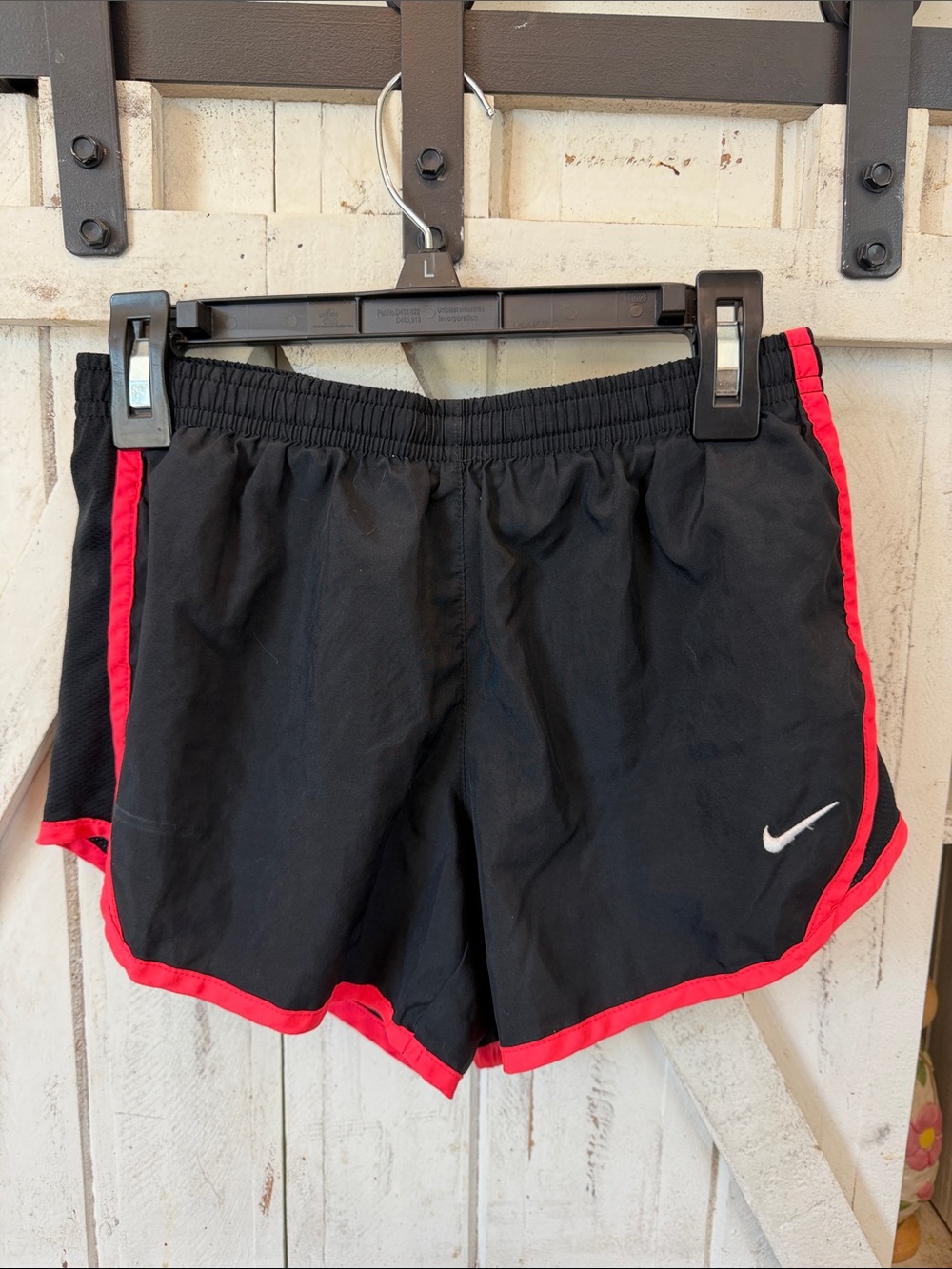 Nike Girls Black Athletic Shorts with Hot Pink Trim -